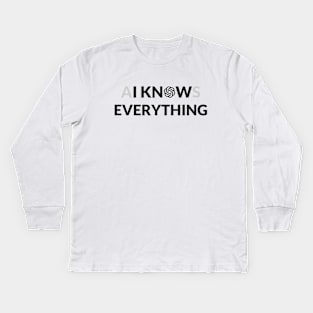 AI Knows Everything - ChatGPT Inspired Kids Long Sleeve T-Shirt